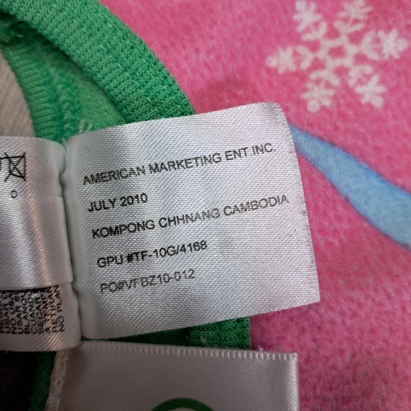 Disney Girls Tinker Bell 24 Month Pajama Flannel Shirt Holiday Fairy - Picture 5 of 5